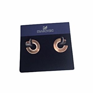 Swarovski Rose Gold Hoop Fever Pierced Earrings